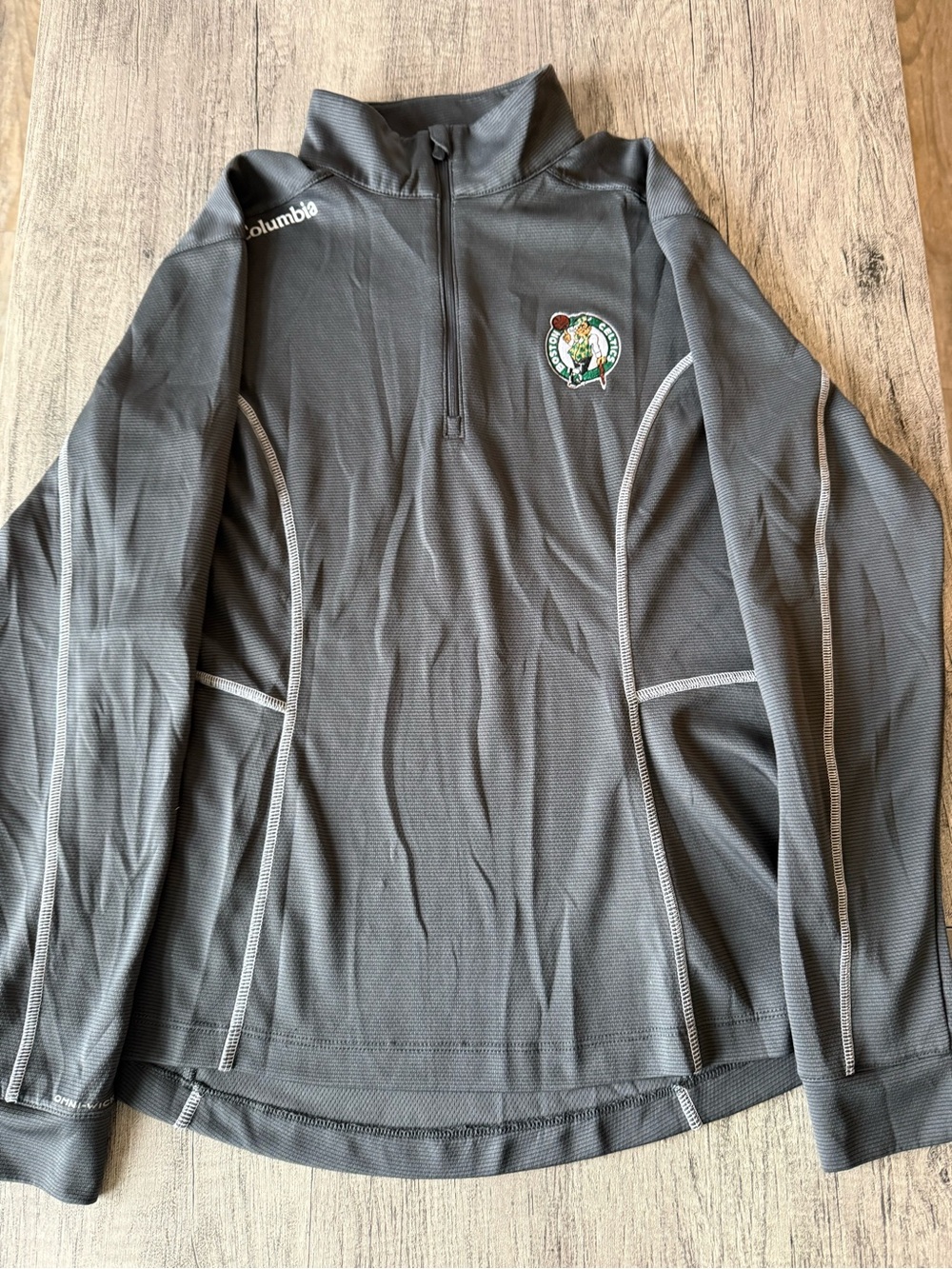 Columbia Gray Boston Celtics Quarter-Zip Pullover